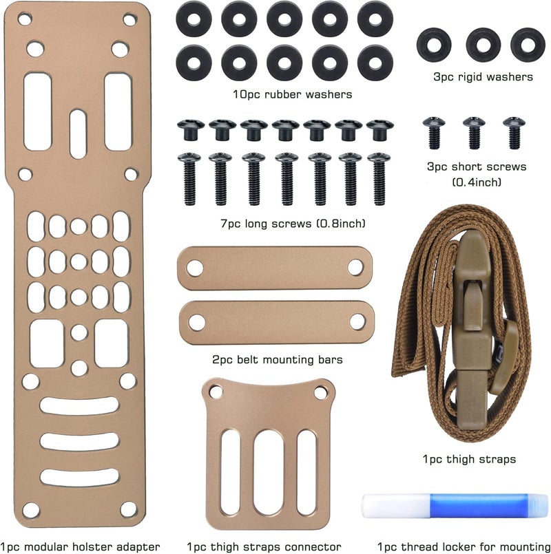 Guayma Drop Leg Holster Adapter for QLS Kit,Modular Holster Adapter with Leg Strap Airsoft Tactical Police Gear Accessories - Image 5